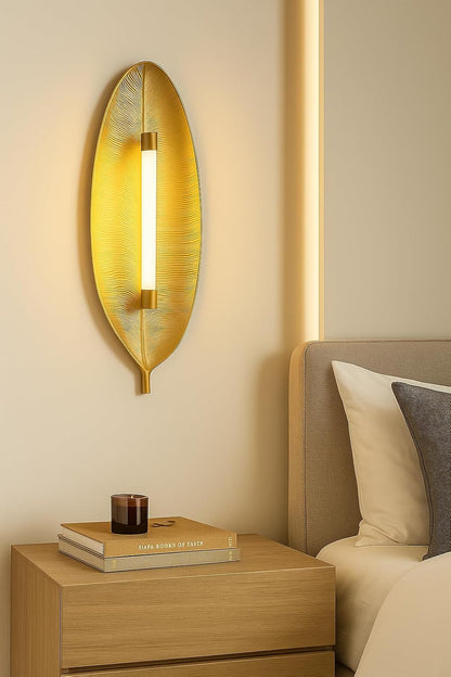 Gold Leaf Wall Light – Decorative Modern LED Sconce for Bedroom & Living Room