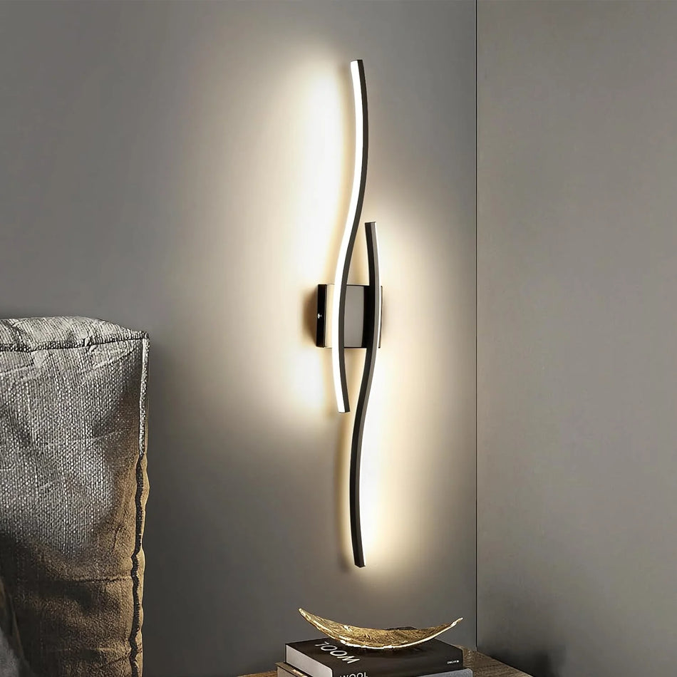 LED Black Long Wall Light