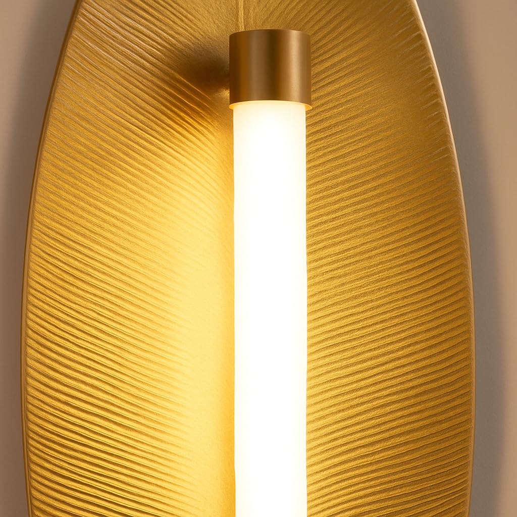Gold Leaf Wall Light – Decorative Modern LED Sconce for Bedroom & Living Room