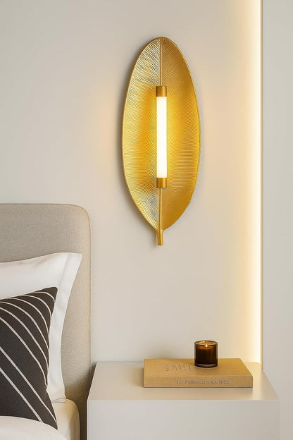 Gold Leaf Wall Light – Decorative Modern LED Sconce for Bedroom & Living Room