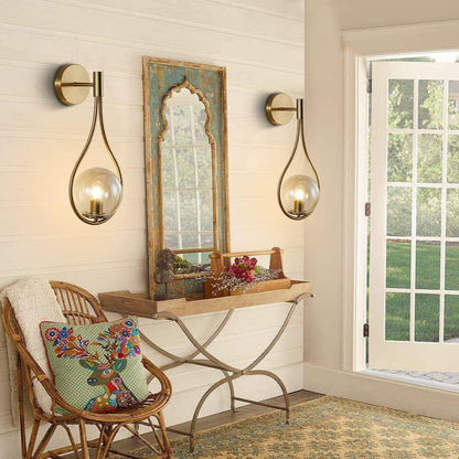 Amber Glass Wall Lamp