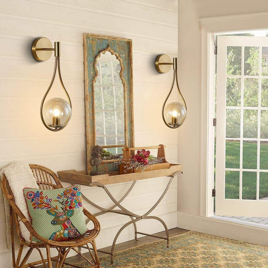 Amber Glass Wall Lamp