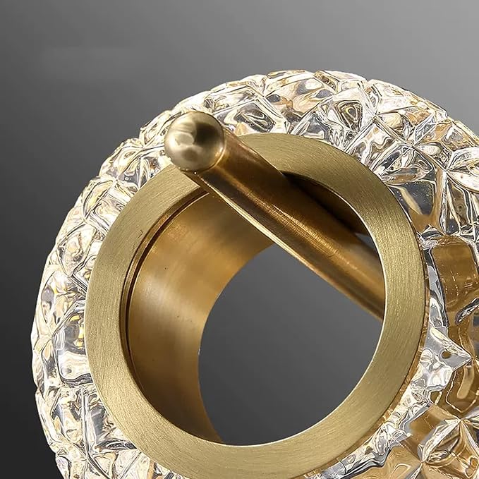 Twin Bloom Modern Wall Light – Gold with Crystal Ring Shades