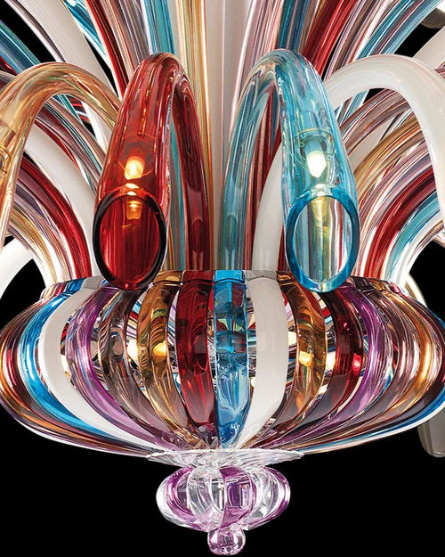Opaline Crown Glass Chandelier