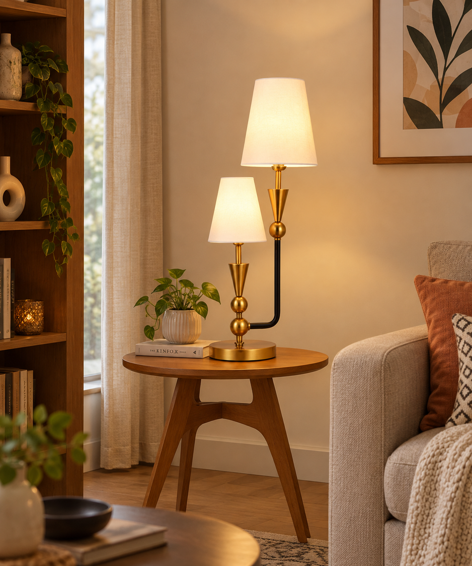 Elegant Gold Dual Table Lamps