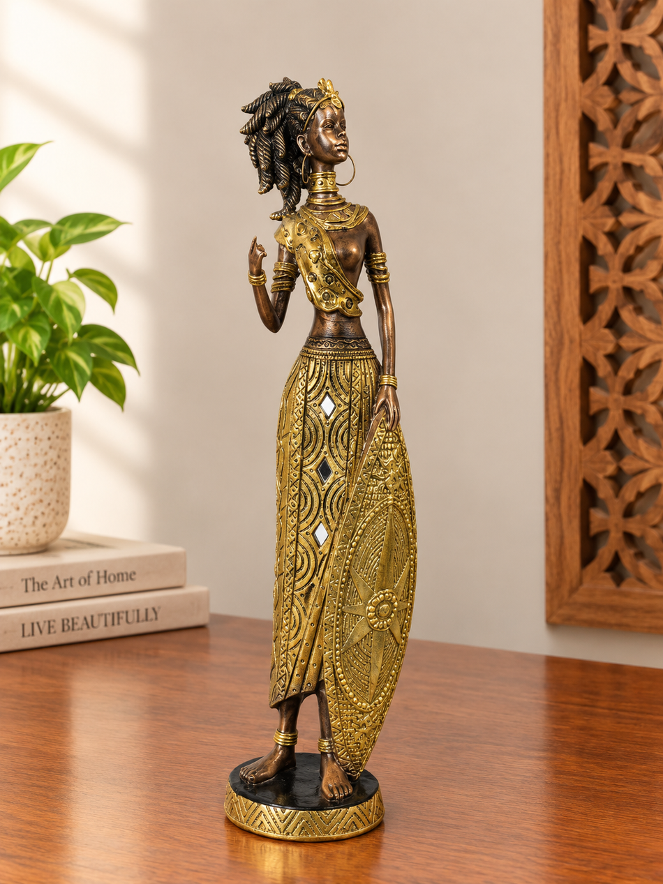 African Standing Tribal Woman Figurine