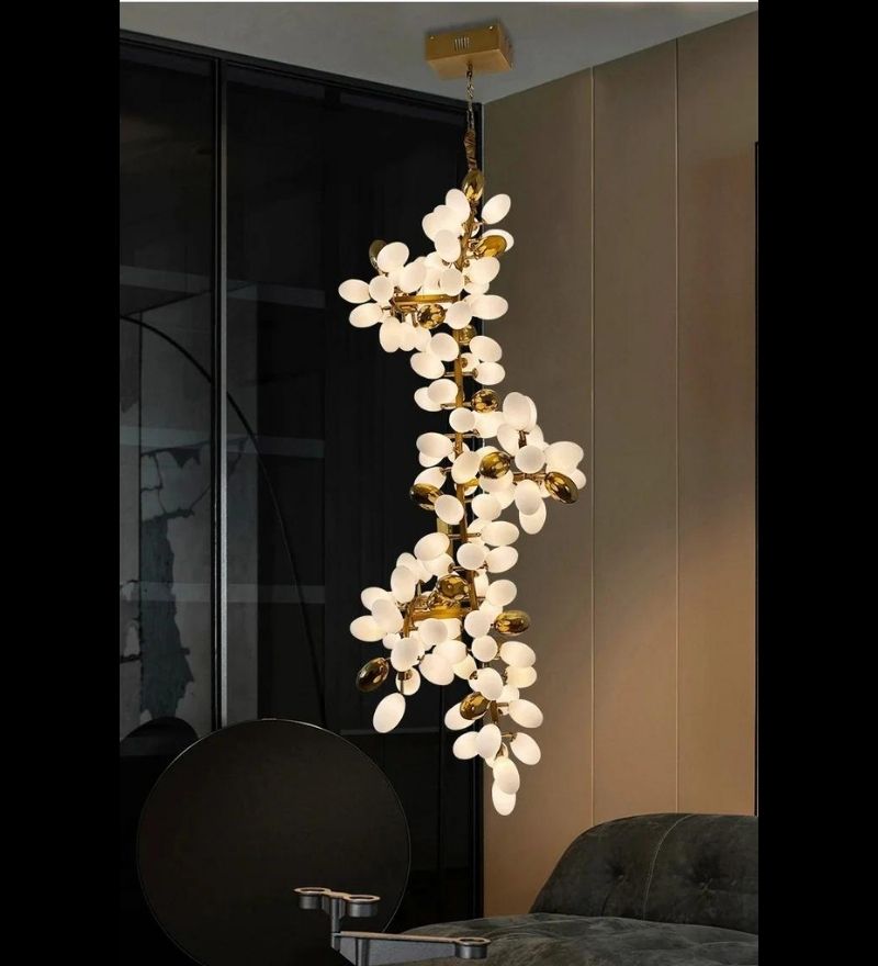 Celestial Modern Double Height Chandelier