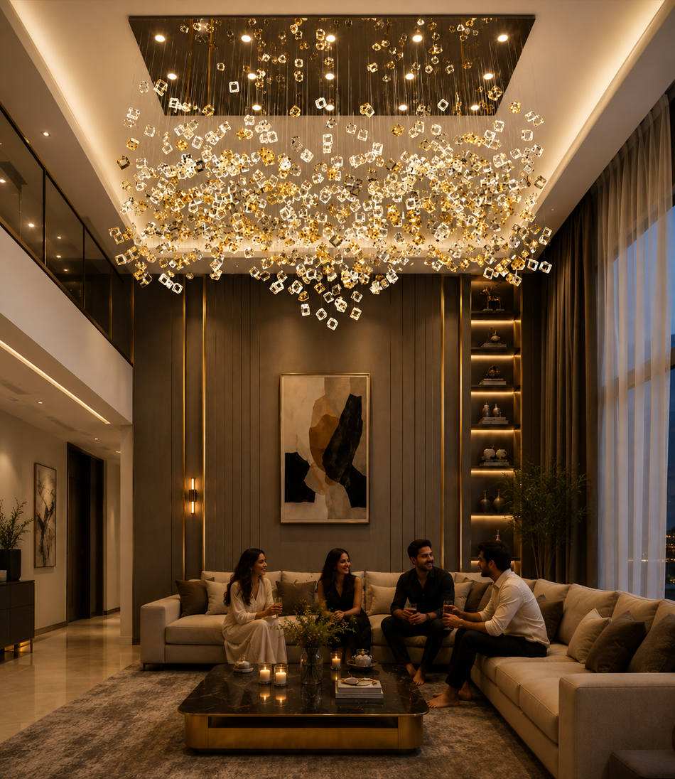 Luxury Crystal Cascade Chandelier