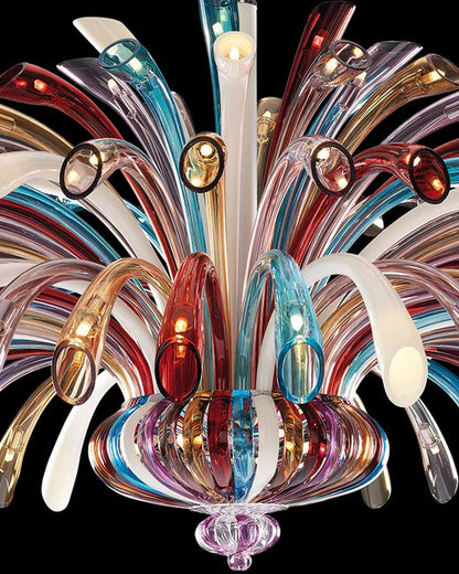 Opaline Crown Glass Chandelier