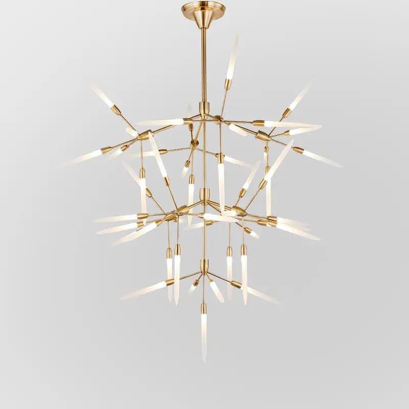 Modern Gold Starburst Chandelier - 45 Lights