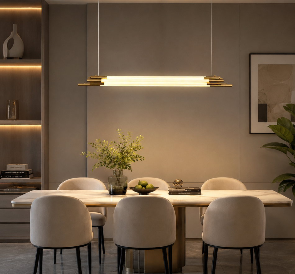 Modern Gold Linear Pendant Light