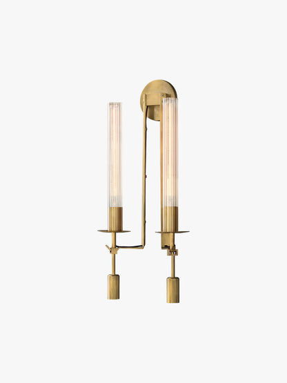 LuxeBeam Twin Wall Sconce – A Statement in Brass and Glass