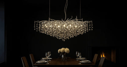 Crystal Chrome Tree Chandelier