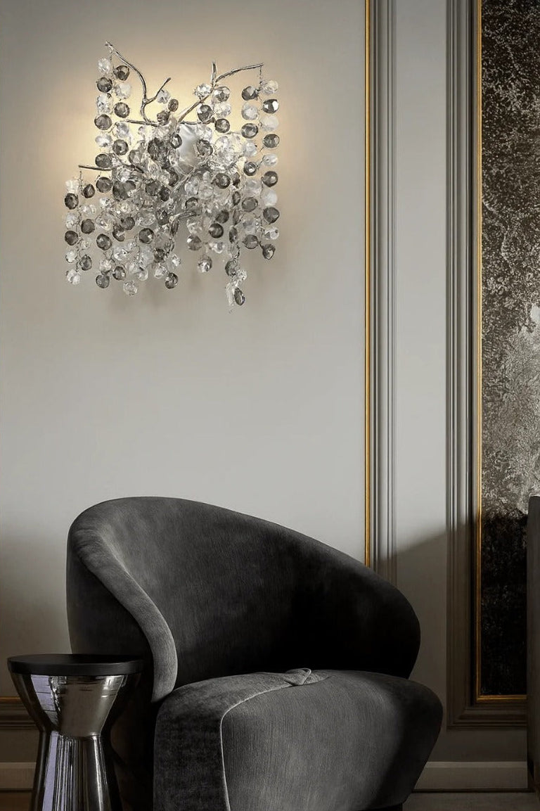 Crystal Chrome Metal Wall Light