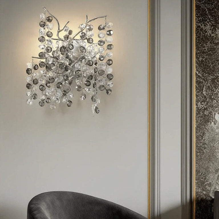Crystal Chrome Metal Wall Light
