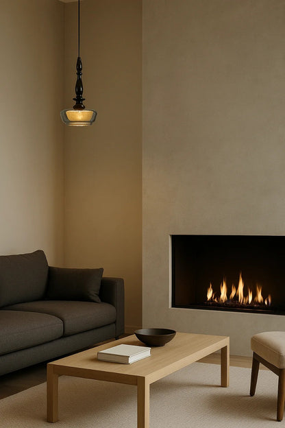 Smoke Glass Black Pendant Light