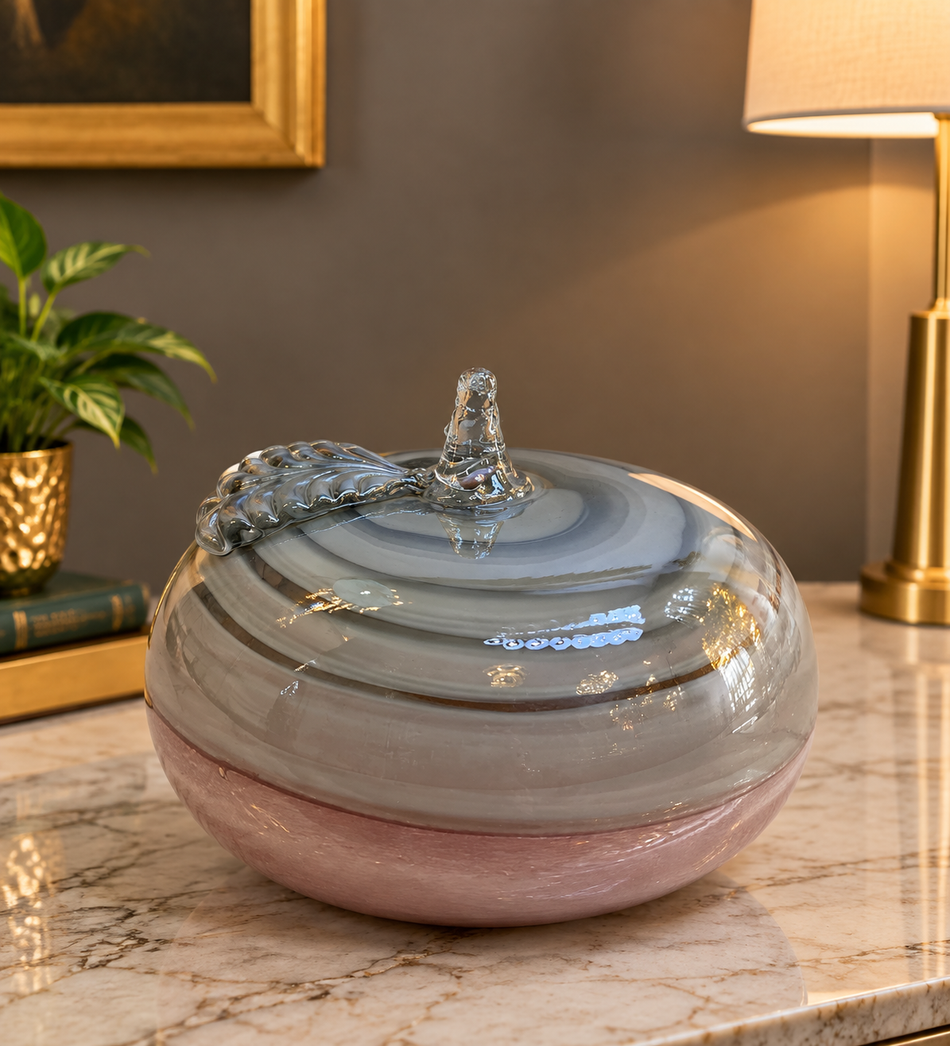 Artisan Swirl Glass Apple Decorative Object