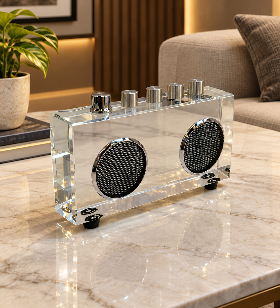 Clear Acrylic Speaker Table Decor Accent