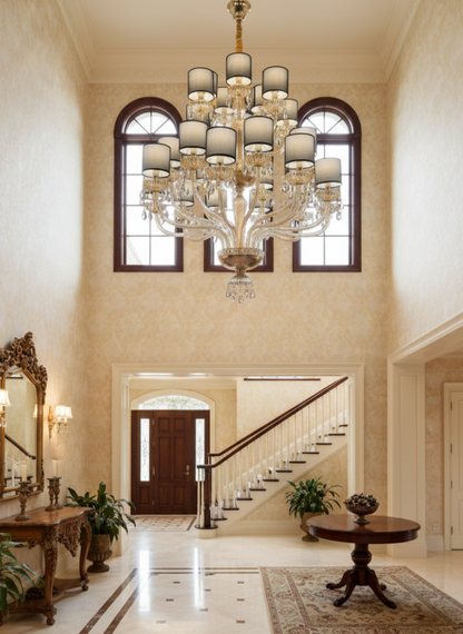 Regency Shaded Double Height Chandelier