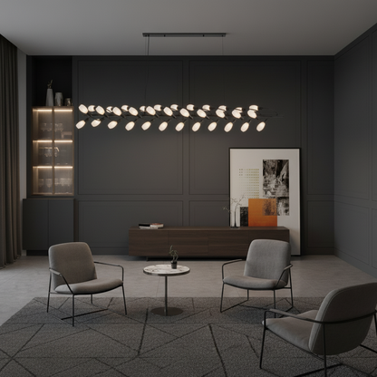 Orbit Black Linear Chandelier