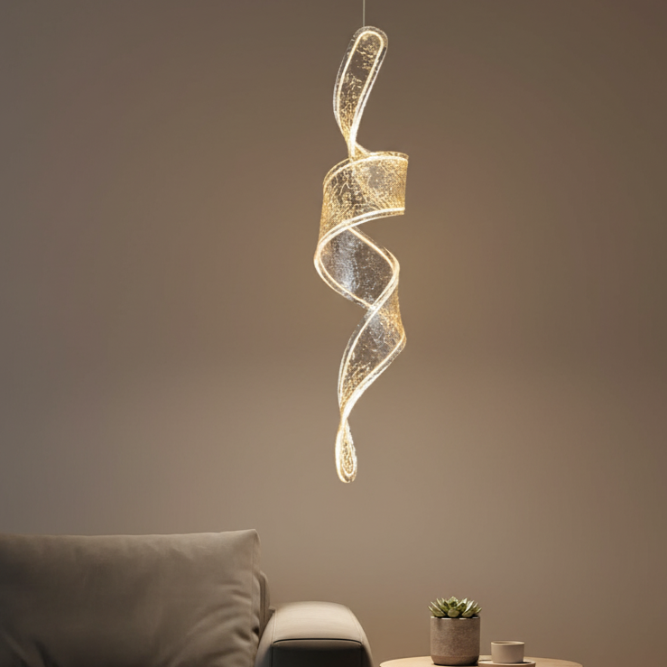 Modern LED Curvy Pendant Light – Stello Light Studio