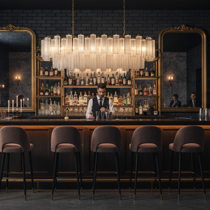 Modern Linear Glass Chandelier