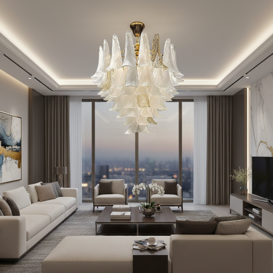 Gilded Petal Chandelier