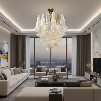 Gilded Petal Chandelier