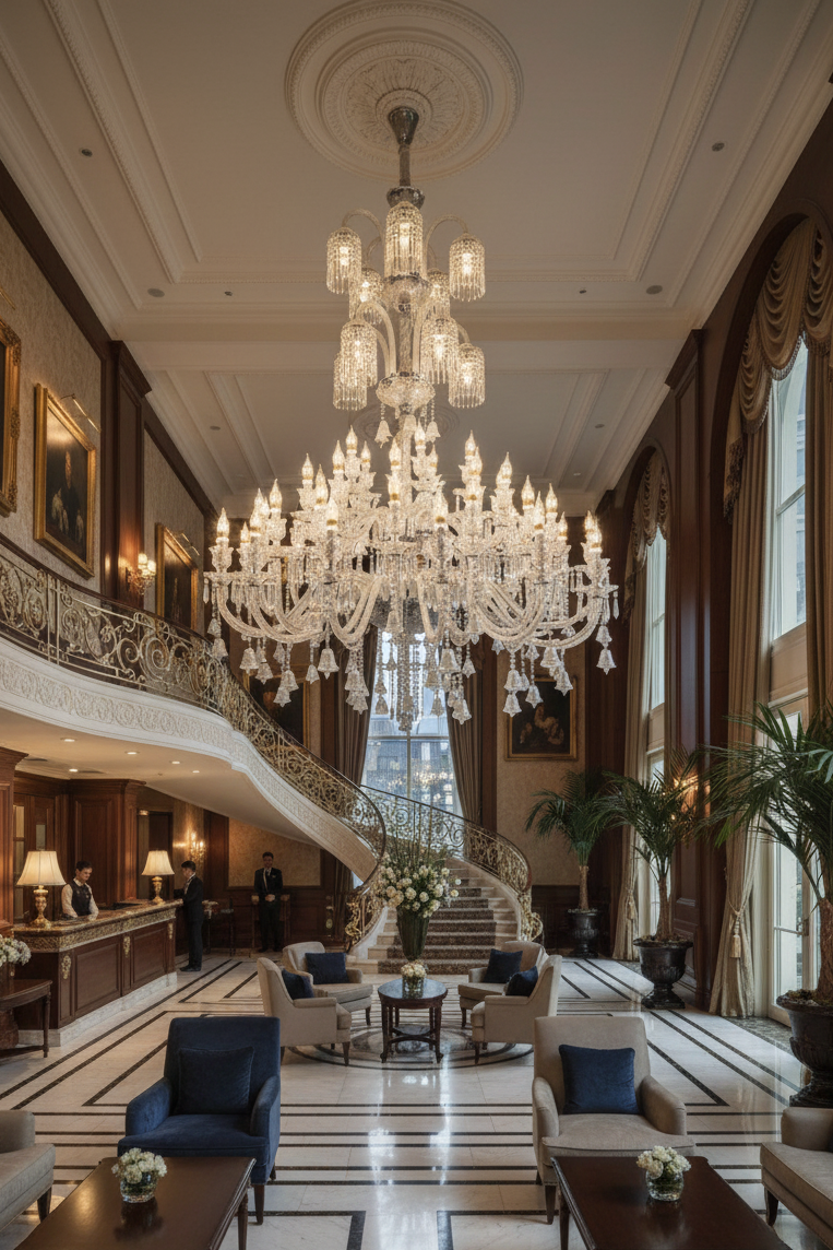 Masterpiece Crystal Double Height Chandelier