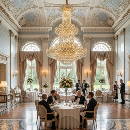 Crystal Double Height Stair Chandelier