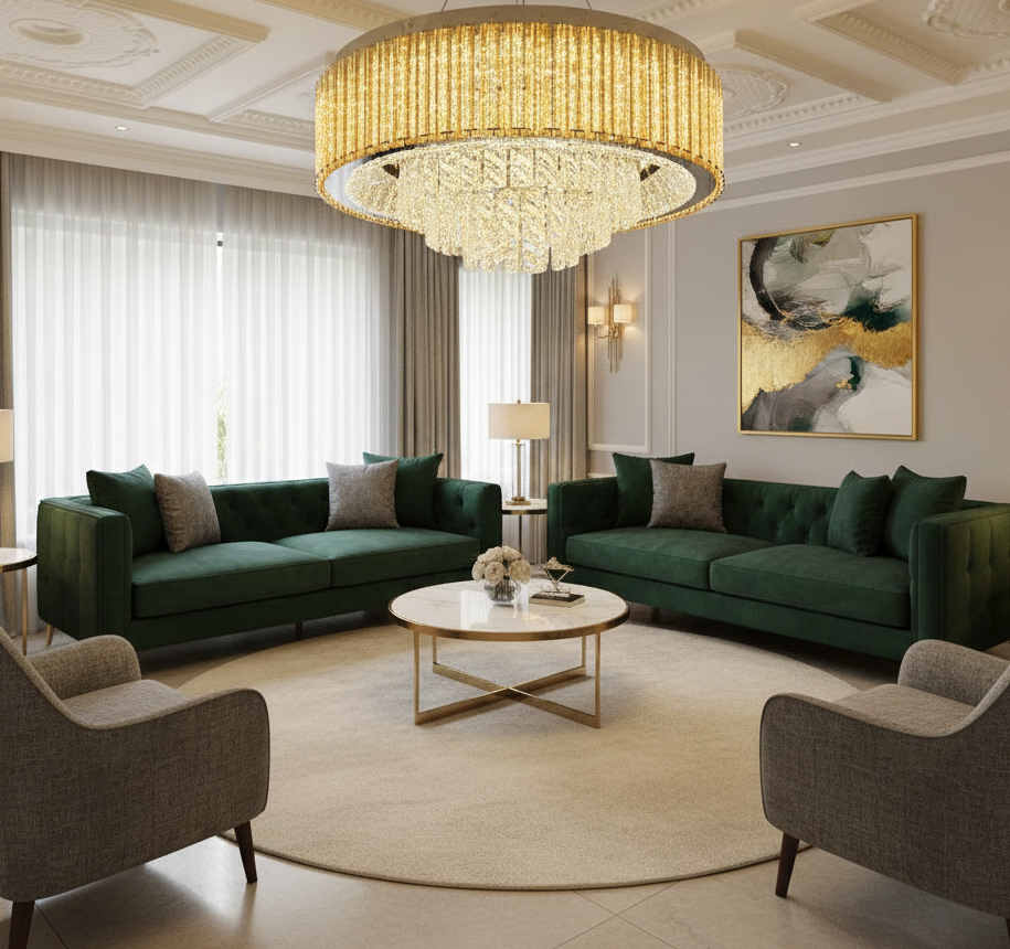 Gilded Crystal Chandelier