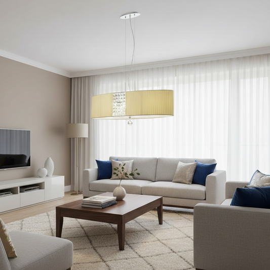 Oval Cream Crystal Chandelier