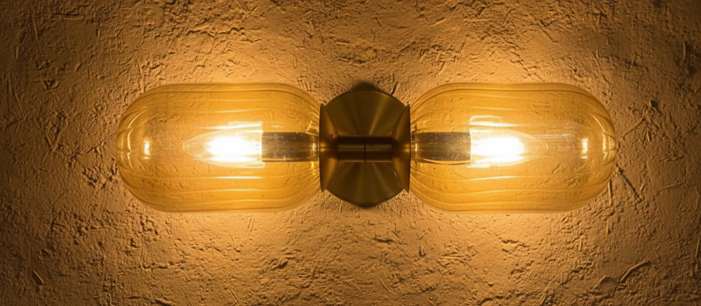 Modern Double Glass Wall Light