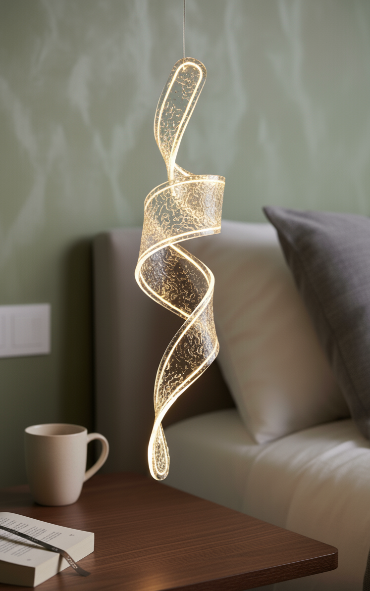 Modern LED Curvy Pendant Light