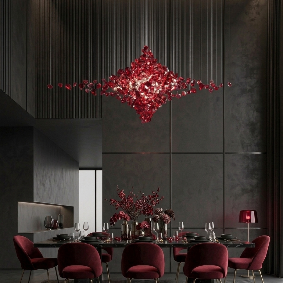 Red Stone Chandelier