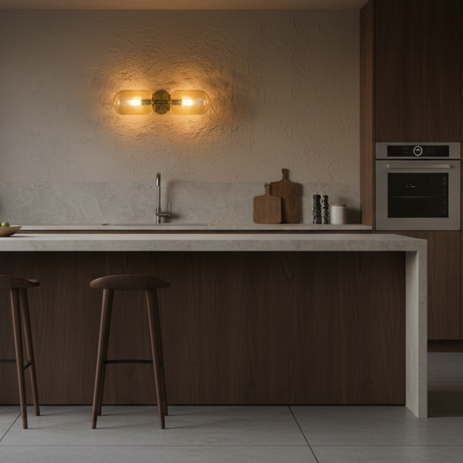 Modern Double Glass Wall Light