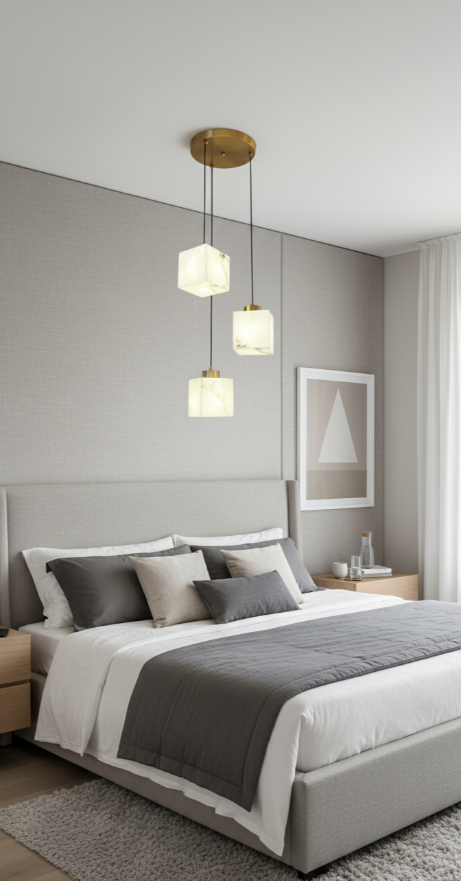 3 Light Marble Pendant Light