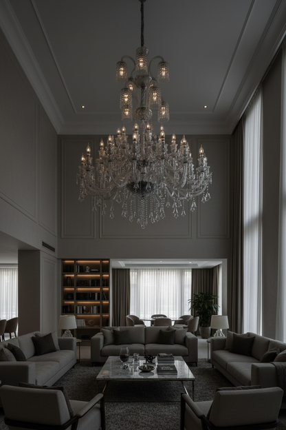 Masterpiece Crystal Double Height Chandelier