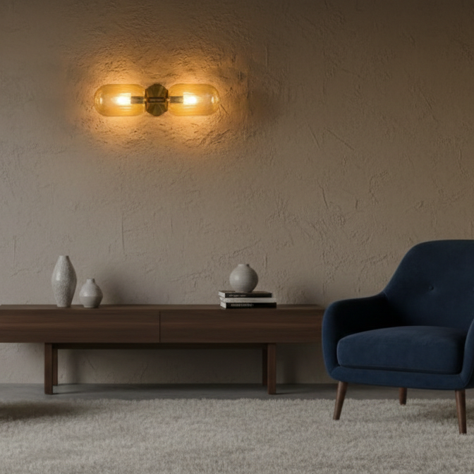 Modern Double Glass Wall Light