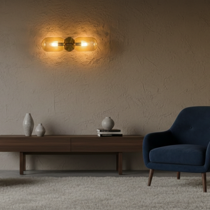 Modern Double Glass Wall Light