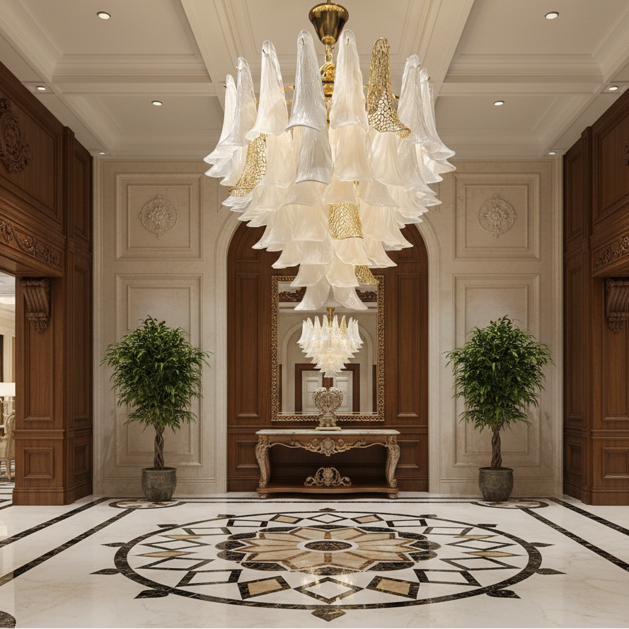 Gilded Petal Chandelier