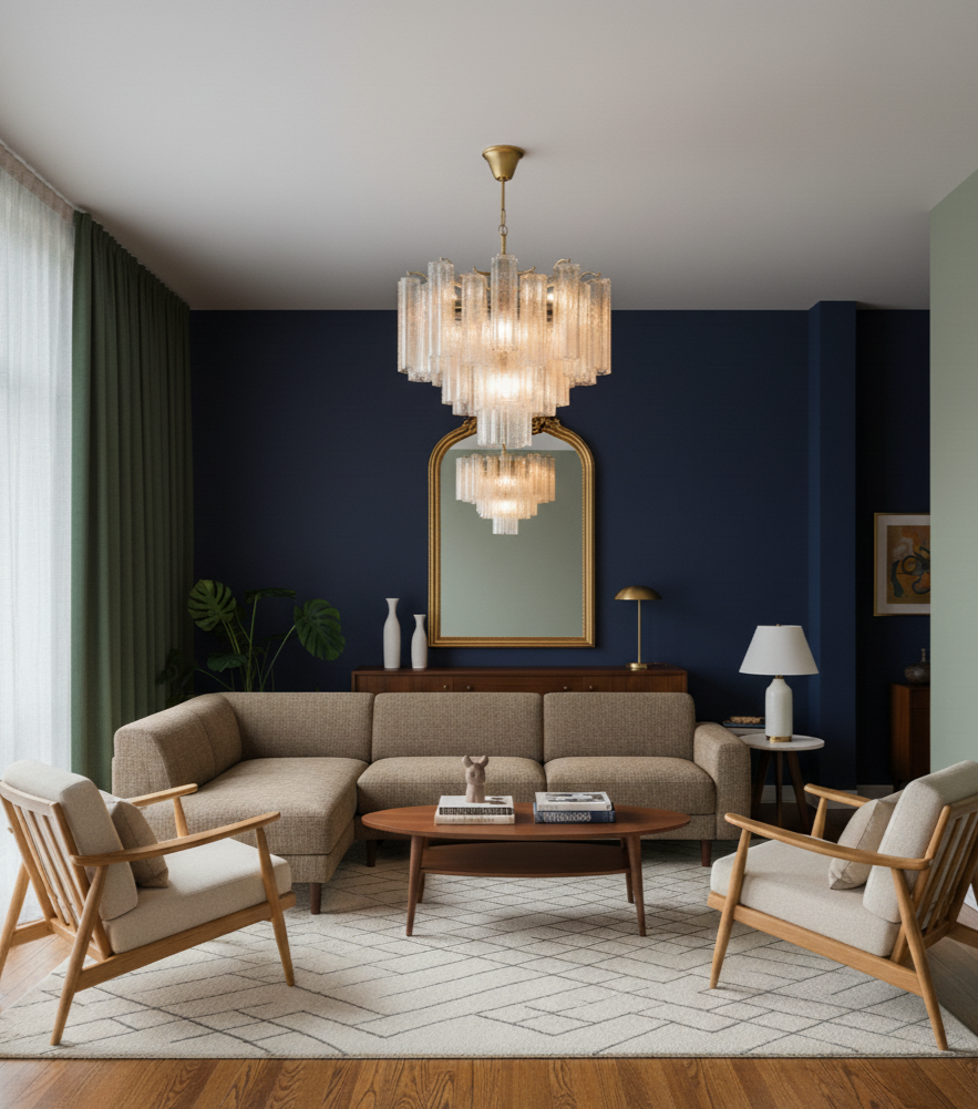 Modern Round Glass Chandelier