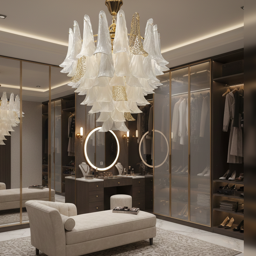 Gilded Petal Chandelier