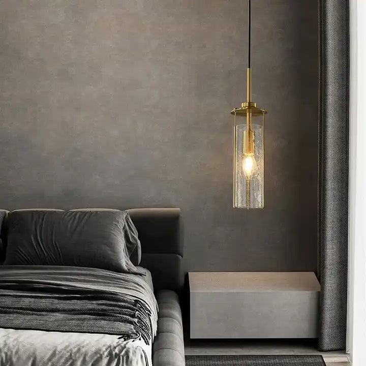 Cascade Glass Pendant – Minimalist Brilliance with Golden Accents