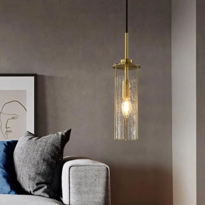 Cascade Glass Pendant – Minimalist Brilliance with Golden Accents