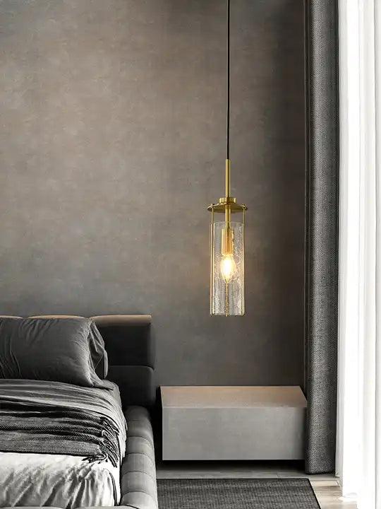 Cascade Glass Pendant – Minimalist Brilliance with Golden Accents