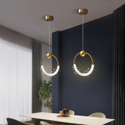 Aurelia Halo Gold Ring Crystal Pendant Light