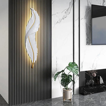 600MM White Feather LED Wall Light