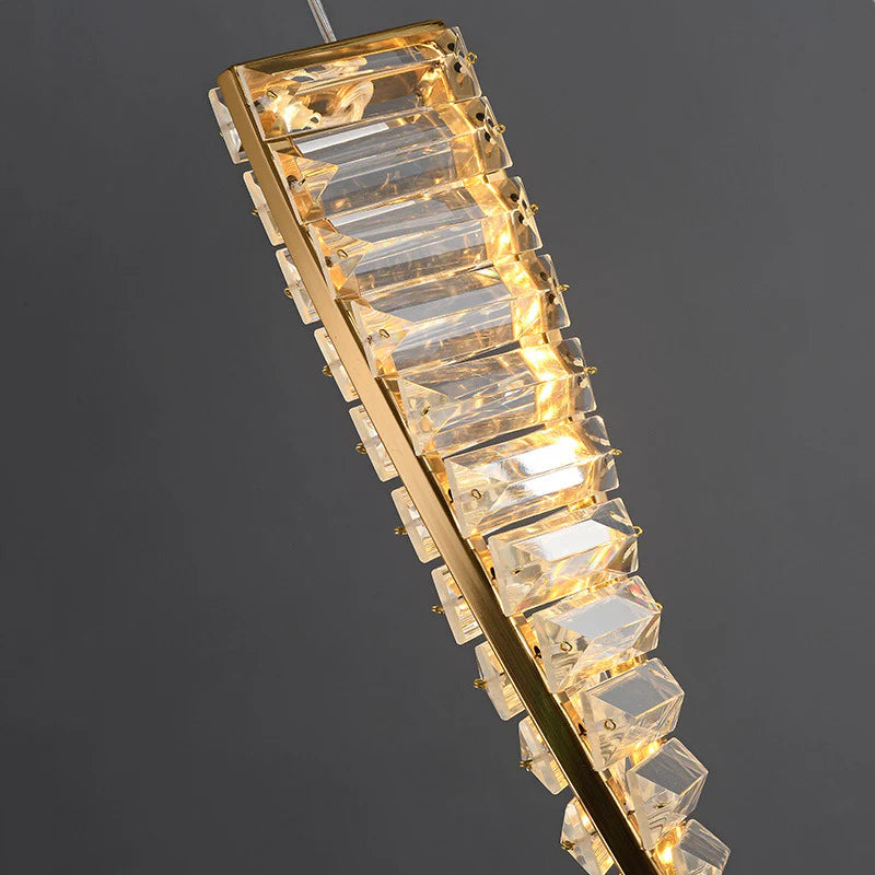 Crystal Twist LED Pendant Light – Modern Luxury Hanging Lamp for Bedroom & Living Room