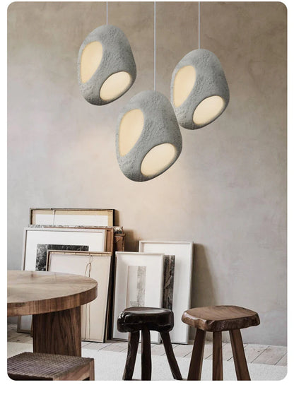 Modern Sculptural Pendant Light – Matte White Textured Finish